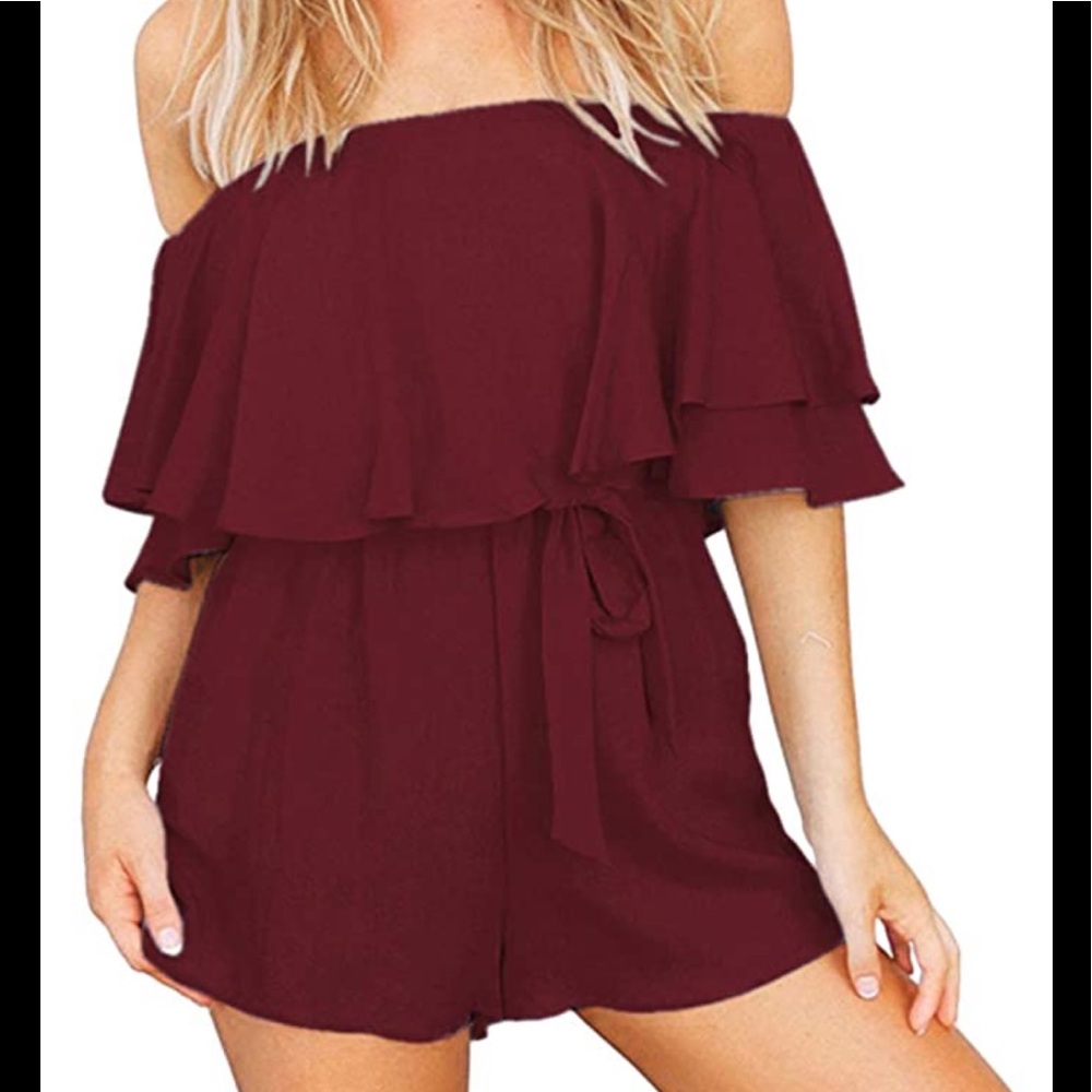 Short sleeve off the shoulder romper